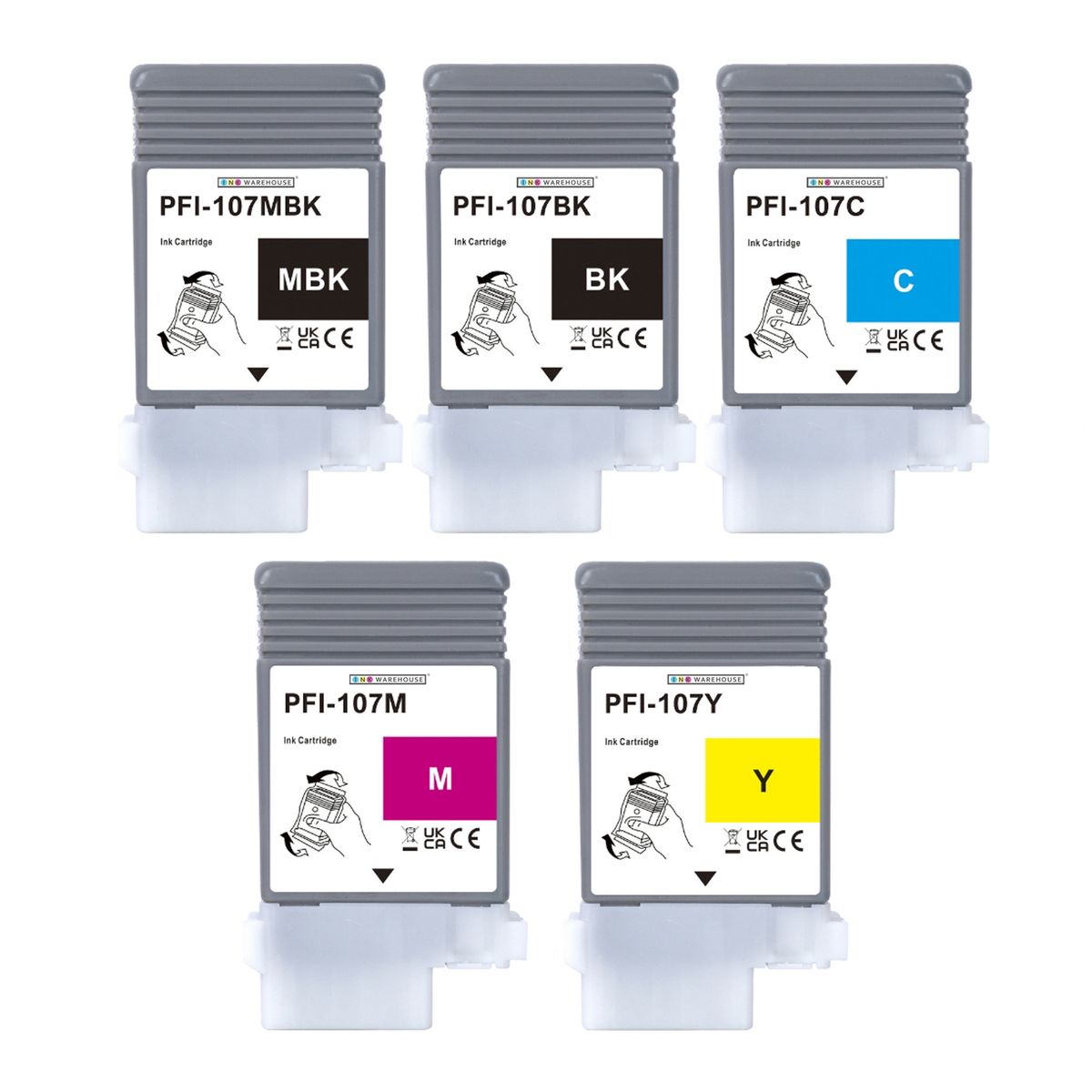 s-zoom.filetakealot-98340094-1.jpg INK WARHOUSE Compatible Canon PFI-107 Ink Cartridges - Multipack - Image 1