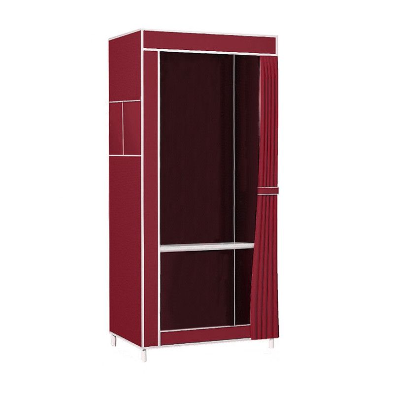 s-zoom.filetakealot-98384053-1.jpg Non-woven Closet, Simple Wardrobe Clothing Organizer - 56 x 44 x 146cm - Red - Image 1