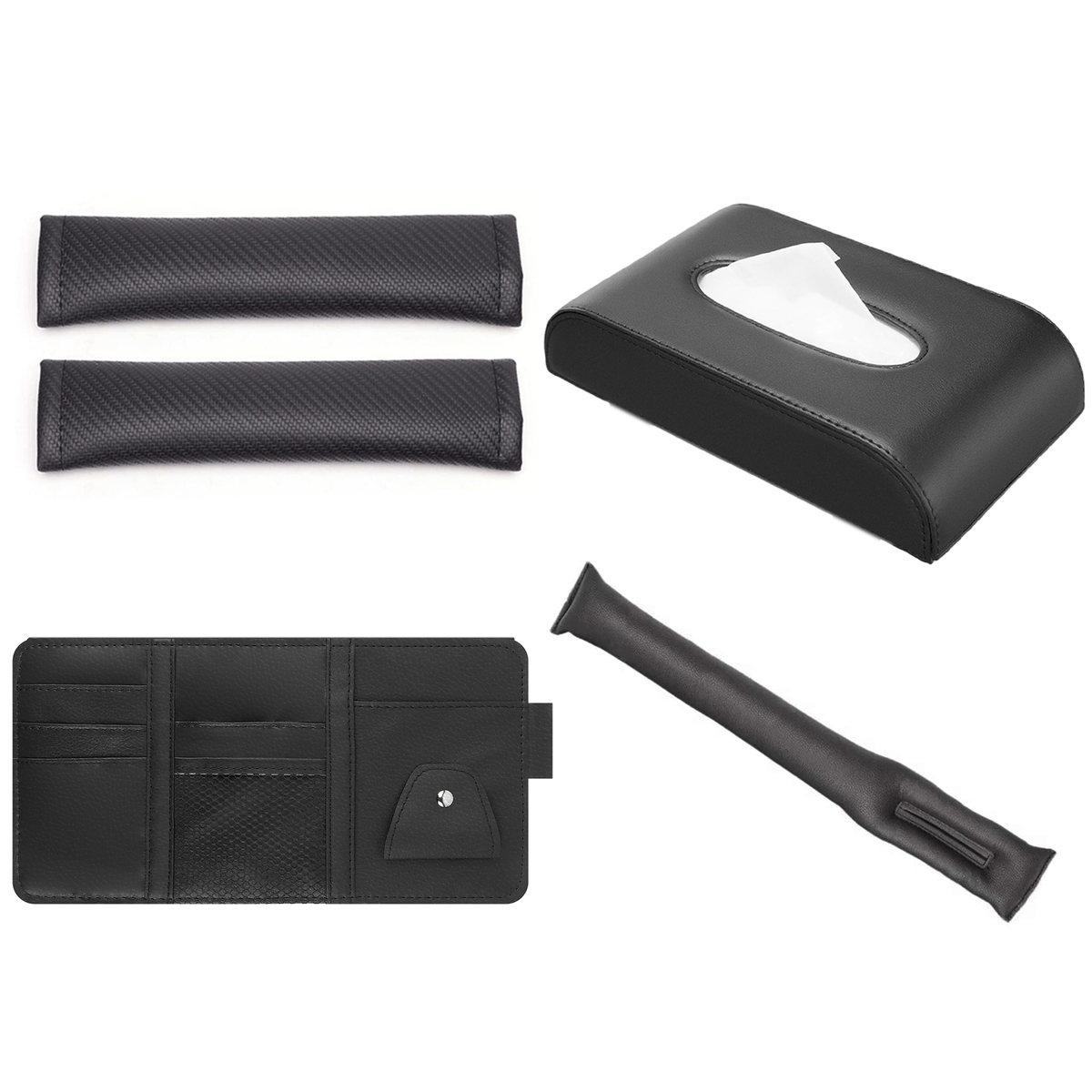 s-zoom.filetakealot-98538145-1.png 5 Pcs Car Seat Gap Filler Pads with Tissue Holder & Visor Sunglasses Set - Image 1