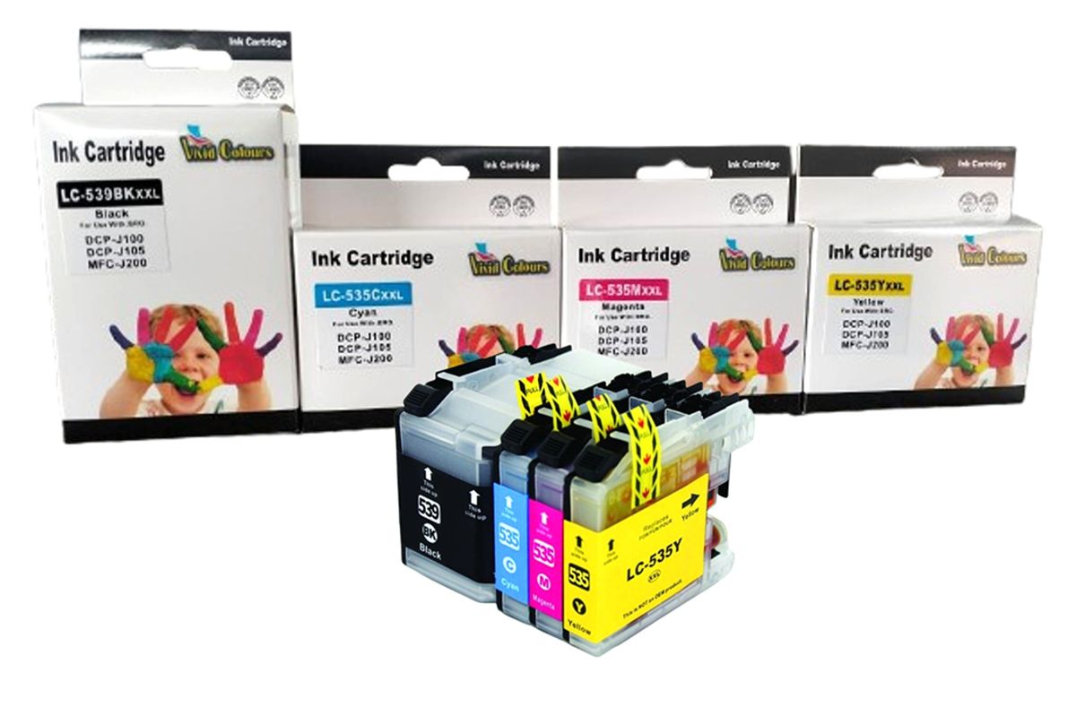 s-zoom.filetakealot-98731035-1.jpg Vivid Colours Compatible Brother LC539XL ink cartridge- combo set B/C/M/Y - Image 1