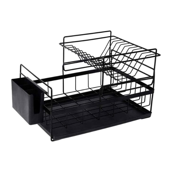 s-zoom.filetakealot-98934641-1.png 2-Tier Dish Drying Rack with Cutlery Holder - Image 1