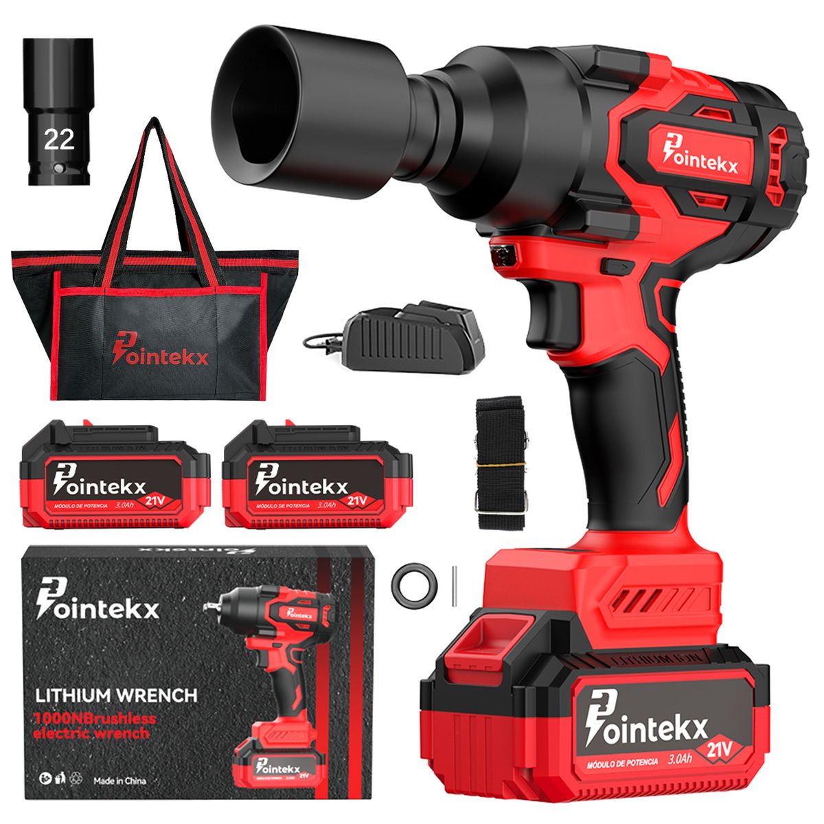 s-zoom.filetakealot-98961440-1.jpg POINTEKX 1000NM Brushless Impact Wrench Cordless With 3.0Ah Battery - Image 1