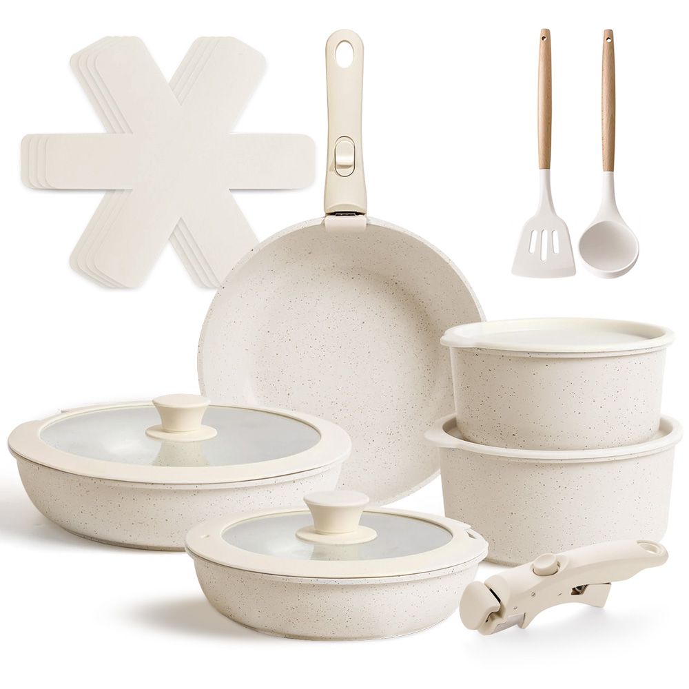 s-zoom.filetakealot-99209331-1.jpg Chenshia 17 Piece Non-Stick Cookware Set with Detachable Handles - Image 1