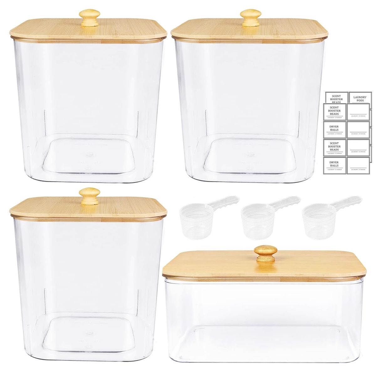 s-zoom.filetakealot-99234807-1.jpg 3+1 Pack Laundry Pods Container,Clear Laundry Room Organization Containers - Image 1