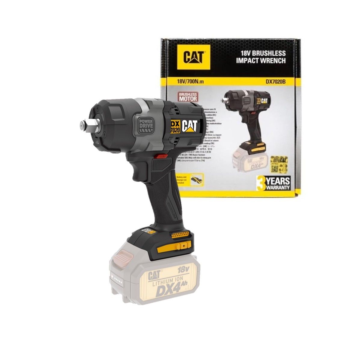 s-zoom.filetakealot-99273592-1.jpg CAT 1/2" Impact Wrench BL 700Nm 18V Tool Only - Image 1