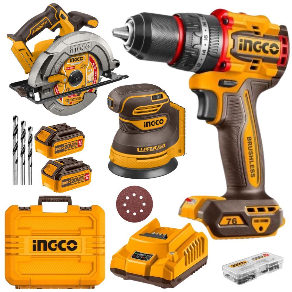 s-zoom.filetakealot-99388949-1.jpg Ingco - Cordless Drill, Circular Saw & Orbital Sander Kit incl Accessories - Image 1