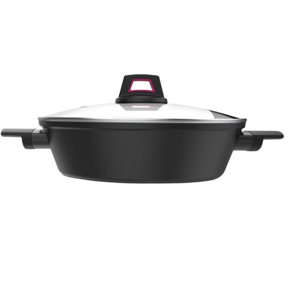 s-zoom.filetakealot-99417663-1.jpg Taurus "Best Moments" Forged Black Casserole - 28cm, 4.2L, Low Pot - Image 1