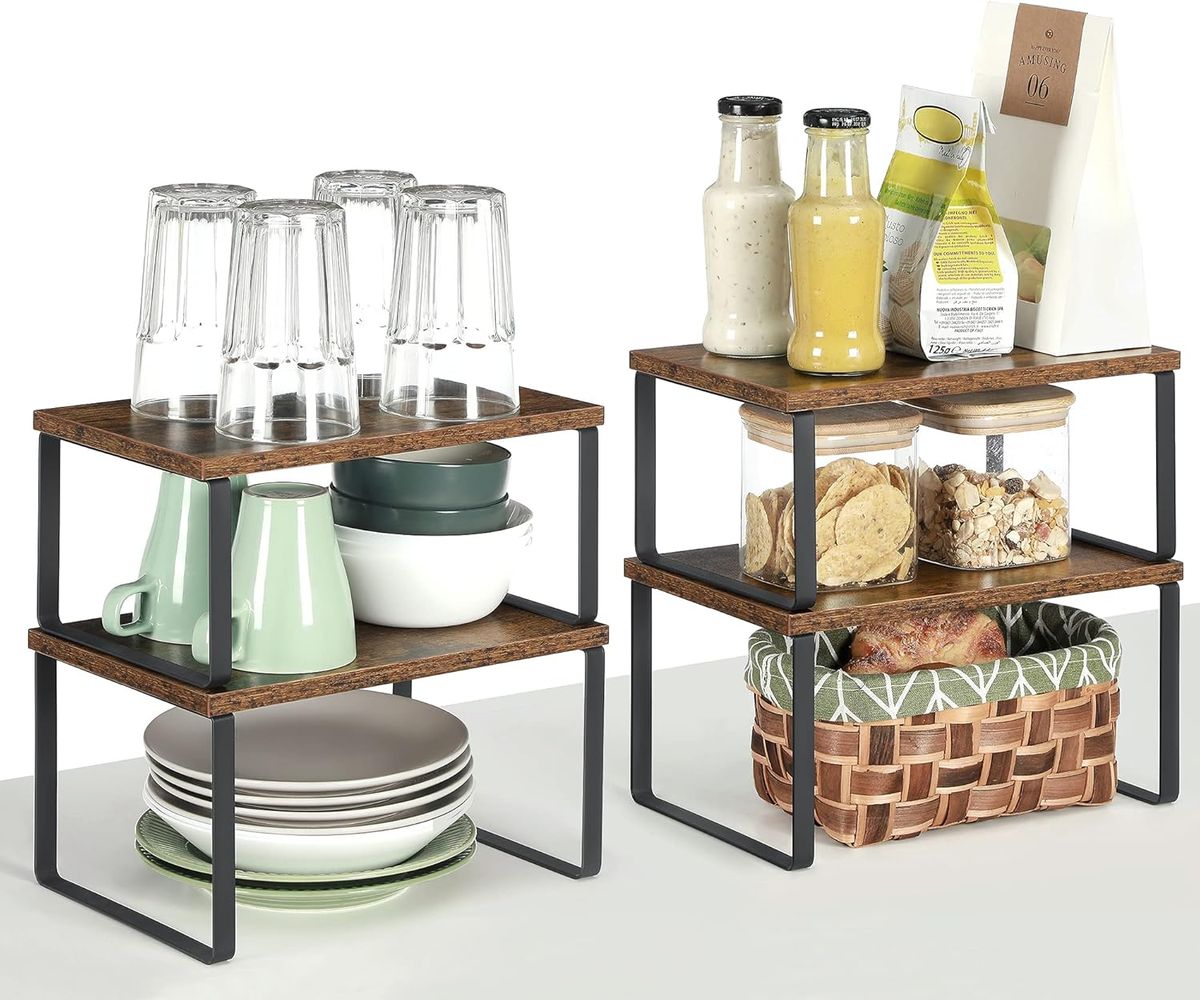 s-zoom.filetakealot-99556781-1.jpg Spice Rack Set of 4 Stackable Kitchen Counter Cabinet Shelves Organizer - Image 1