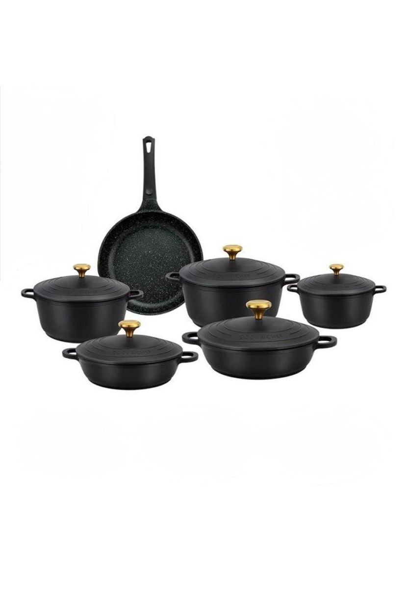 s-zoom.filetakealot-99559461-1.jpg Haus Rolland 11Pieces Aluminium Cast Iron Non-Stick Coating Cokware Pot Set - Image 1