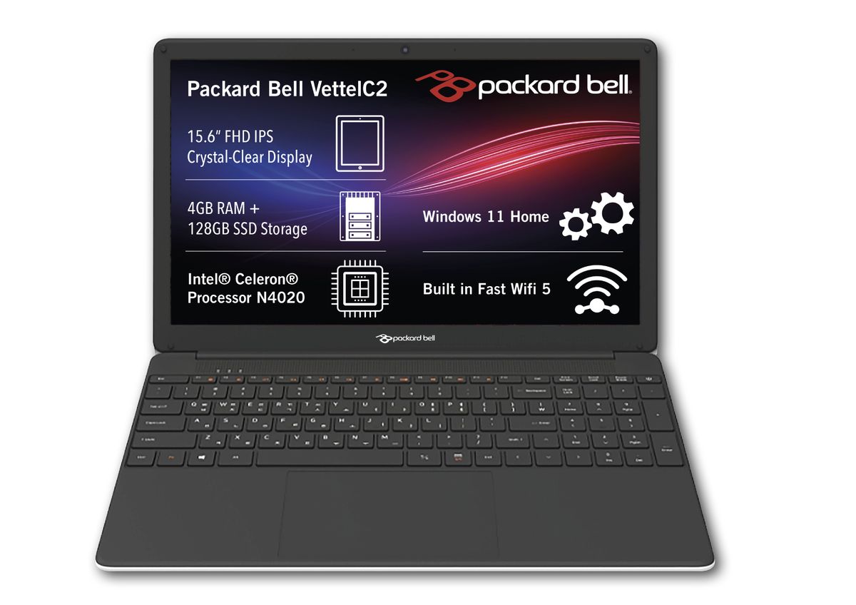 s-zoom.filetakealot-99590360-1.jpg Packard Bell Vettel-C2 15.6" Celeron 4GB 128GB SSD Win 11 Laptop - White - Image 1