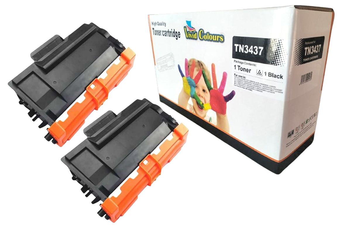 s-zoom.filetakealot-99673000-1.jpg Vivid Colours Compatible with - Brother TN-3437 Black Laser Toner X2 - Image 1