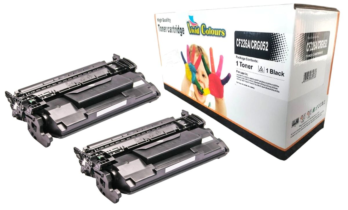 s-zoom.filetakealot-99673117-1.jpg Vivid Colours Compatible with HP 26A /Canon CRG052 Black Toner Cartridge X2 - Image 1