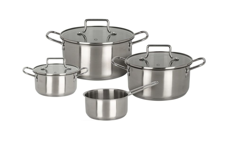 s-zoom.filetakealot-99745182-1.jpg Stainless Steel 7 Piece Pot Set 2.57,1.95, 1.5 & 1.35Lt - Image 1