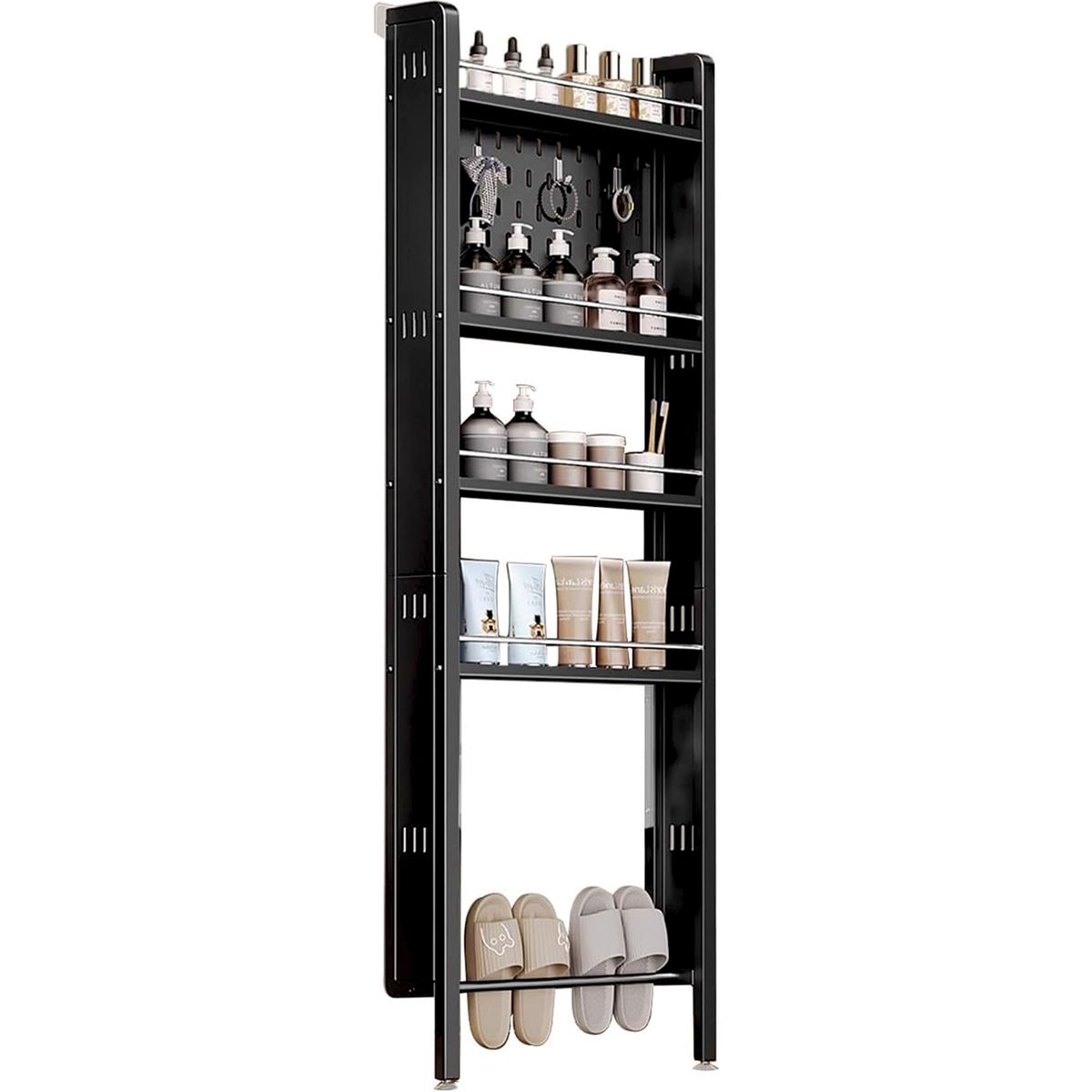 s-zoom.filetakealot-99813176-1.jpg Over The Door Bathroom Storage Rack,Space Saver Organizer Shelf with Holder - Image 1