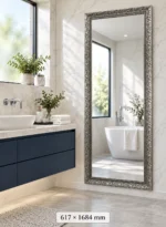 Design House Paris Baroque Dress Mirror Silver 617 x 1684 mm - Image 4