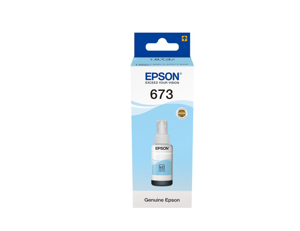 t673-5-lc-its-bottle-cis-front-3d-png.png Epson 673 Ink Bottle Light Cyan 70ml - Image 1