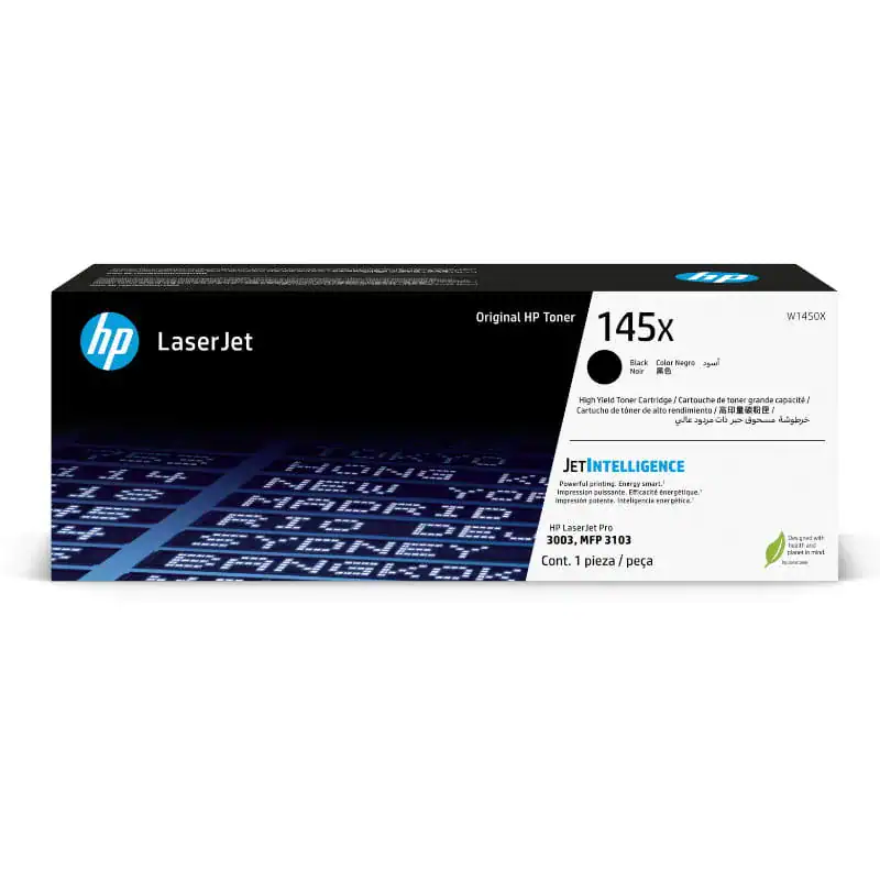 w1450x_o0o4.webp Original HP 145X Black High Yield LaserJet Toner Cartridge (W1450X) for HP LaserJet Pro 3001, 3002, 3003 & MFP 3101, 3102, 3103 Series Printers - Image 1