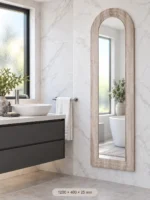 Design House Arch Mirror White Wash 1200 x 400 x 25 mm - Image 4